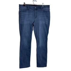 Liz Claiborne Classic Slim Leg Gray Studded Jeans High Waist Stretchy Women’s 16